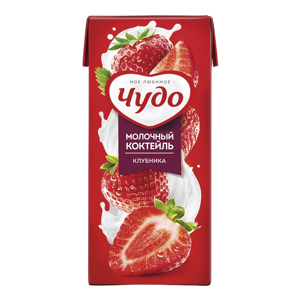 Коктейль молочный Чудо 2% 960г клубника
