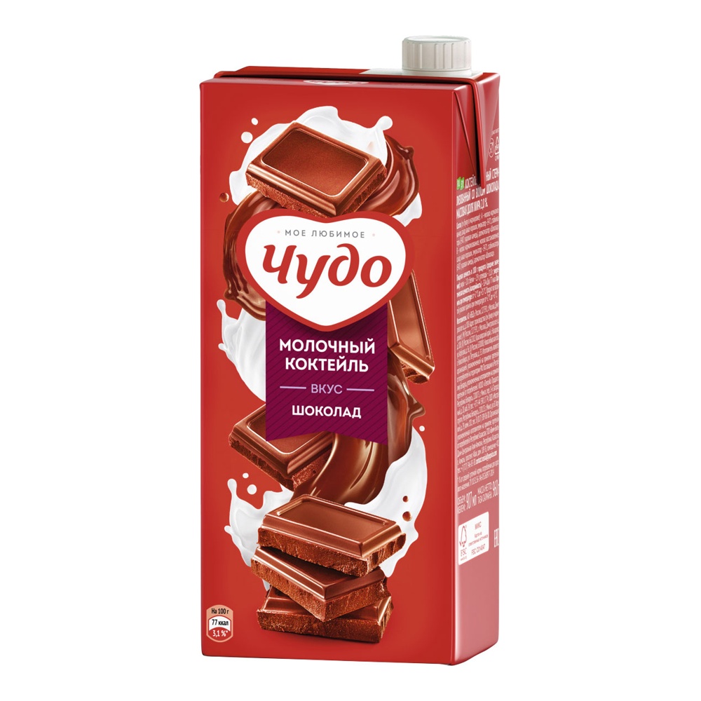 Коктейль молочный Чудо 2% 960г шоколад т/п