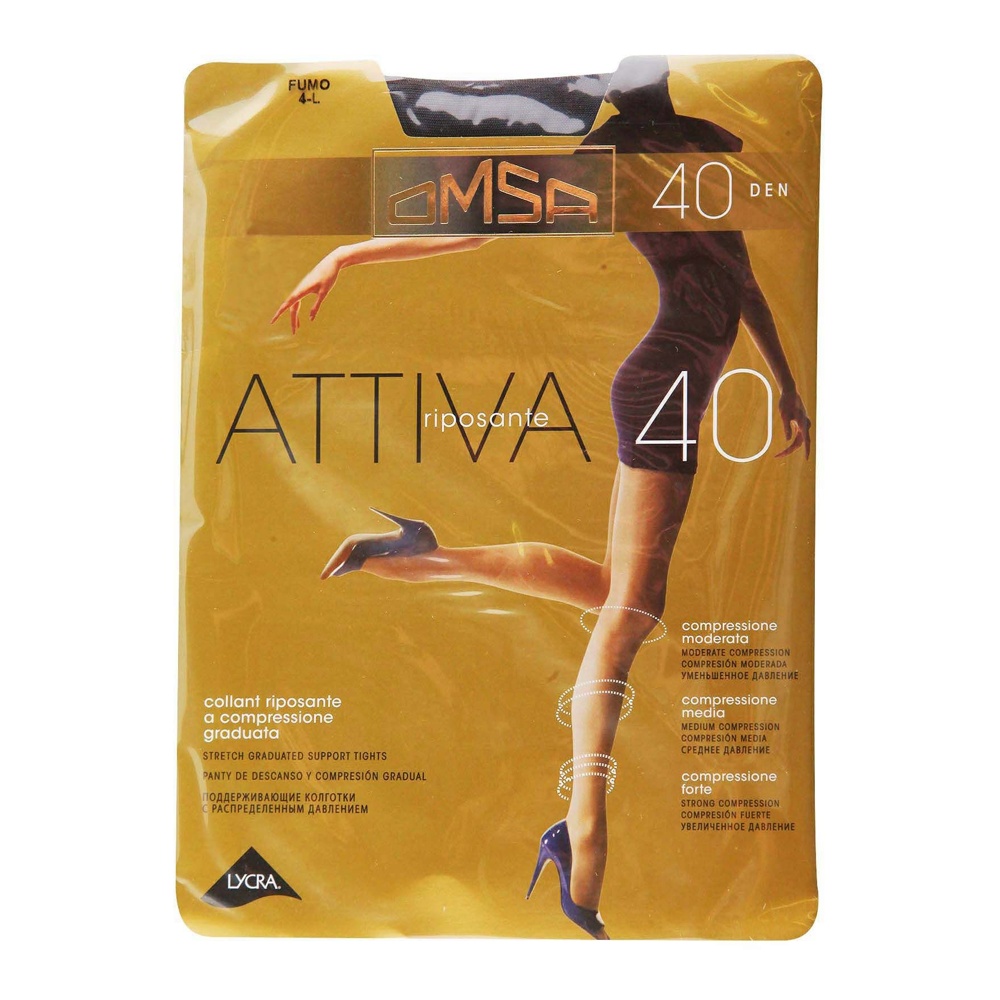 Колготки женские Омса Аттива 40ден, фумо, р.4