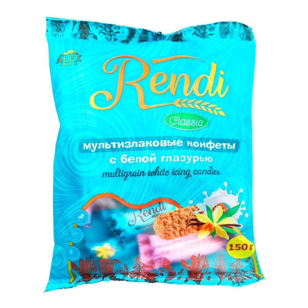 Конфеты Ренди мультизлаковые с белой глазурью 150г