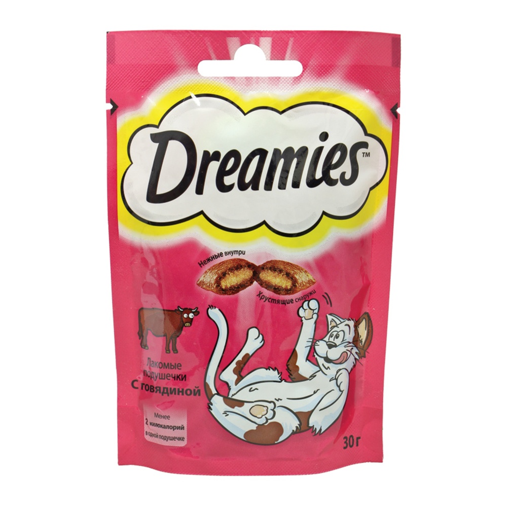 Корм для кошек Дримис Лакомые подушечки с говядиной 30г сухой