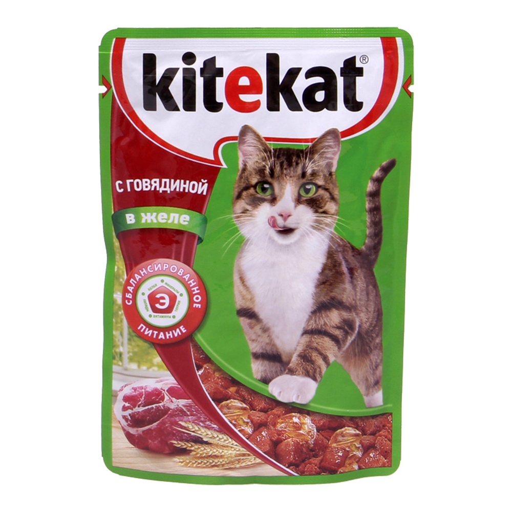 Корм для кошек Китекет говядина в желе 85г