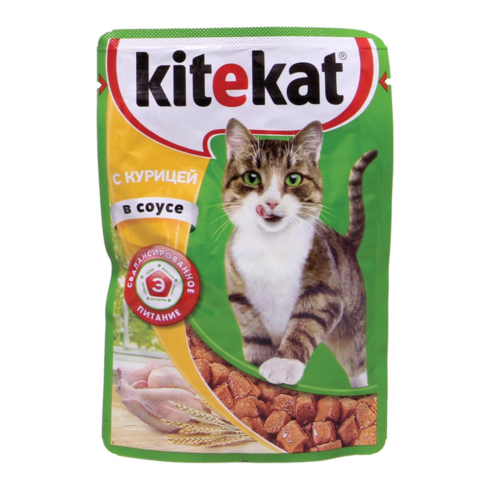 Корм для кошек Китекет курица в соусе 85г