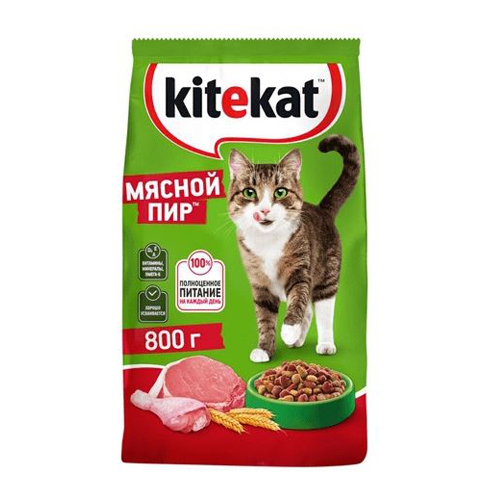 Корм для кошек Китекет Мясной пир 800г сухой