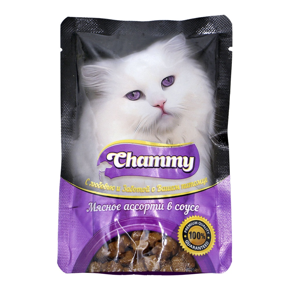 Корм для кошек Чамми мясное ассорти в соусе 85г