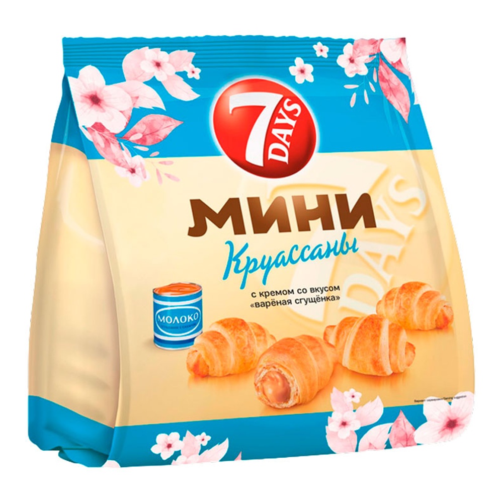 Круассаны-мини 7 Дней Крем со вкусом Вареная сгущенка 265г