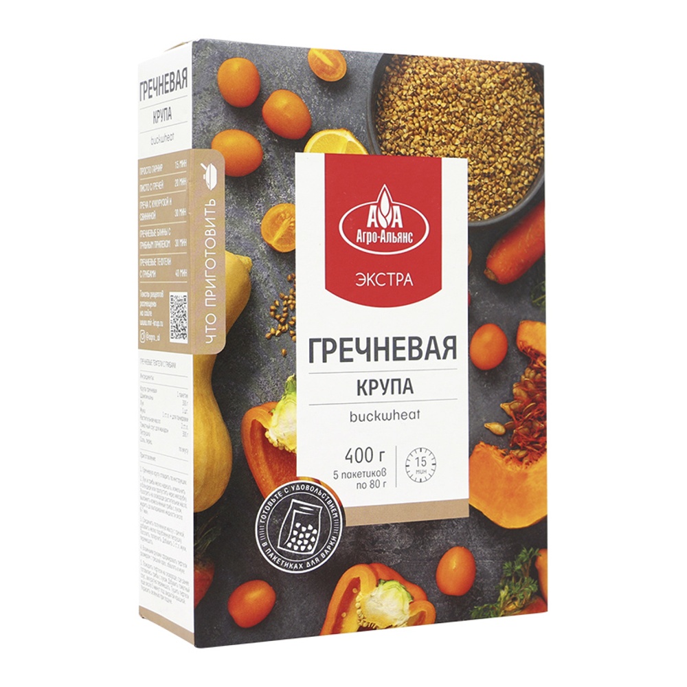 Крупа Агро-Альянс Гречневая Экстра 80г*5
