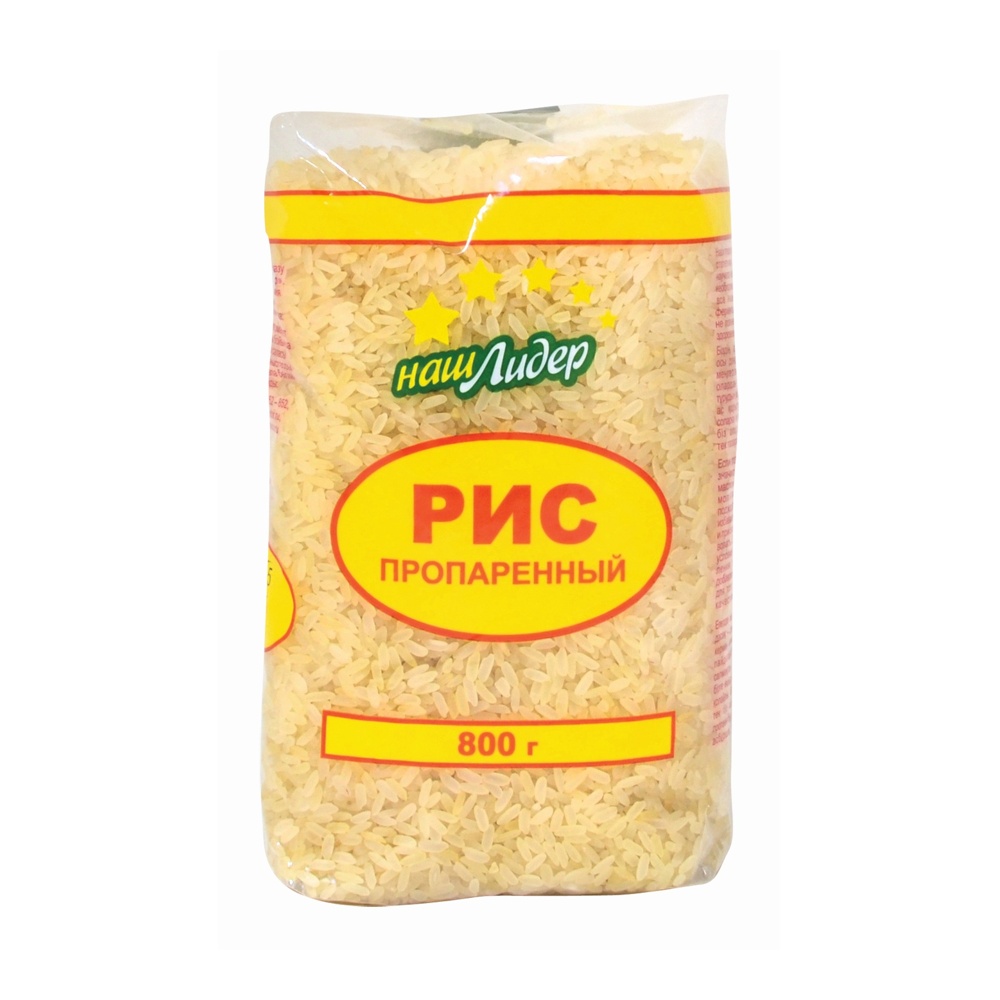 Рис длиннозерный пропаренный Наш Лидер 800г
