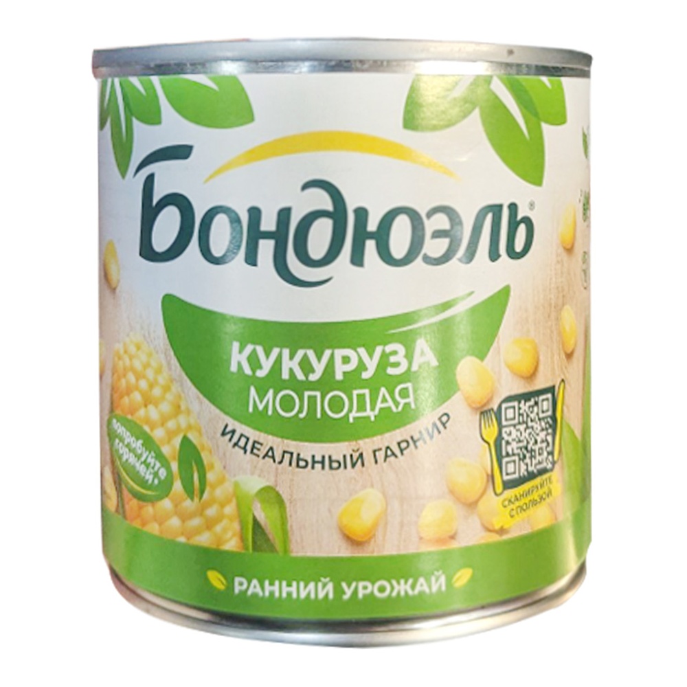 Кукуруза Бондюэль Молодая сладкая 425мл ж/б ключ
