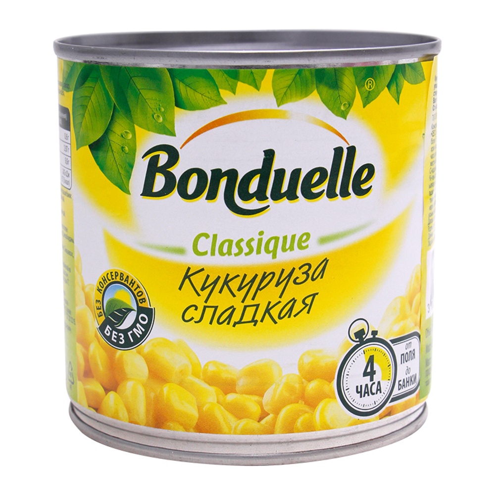 Кукуруза Бондюэль сладкая 340г ж/б ключ