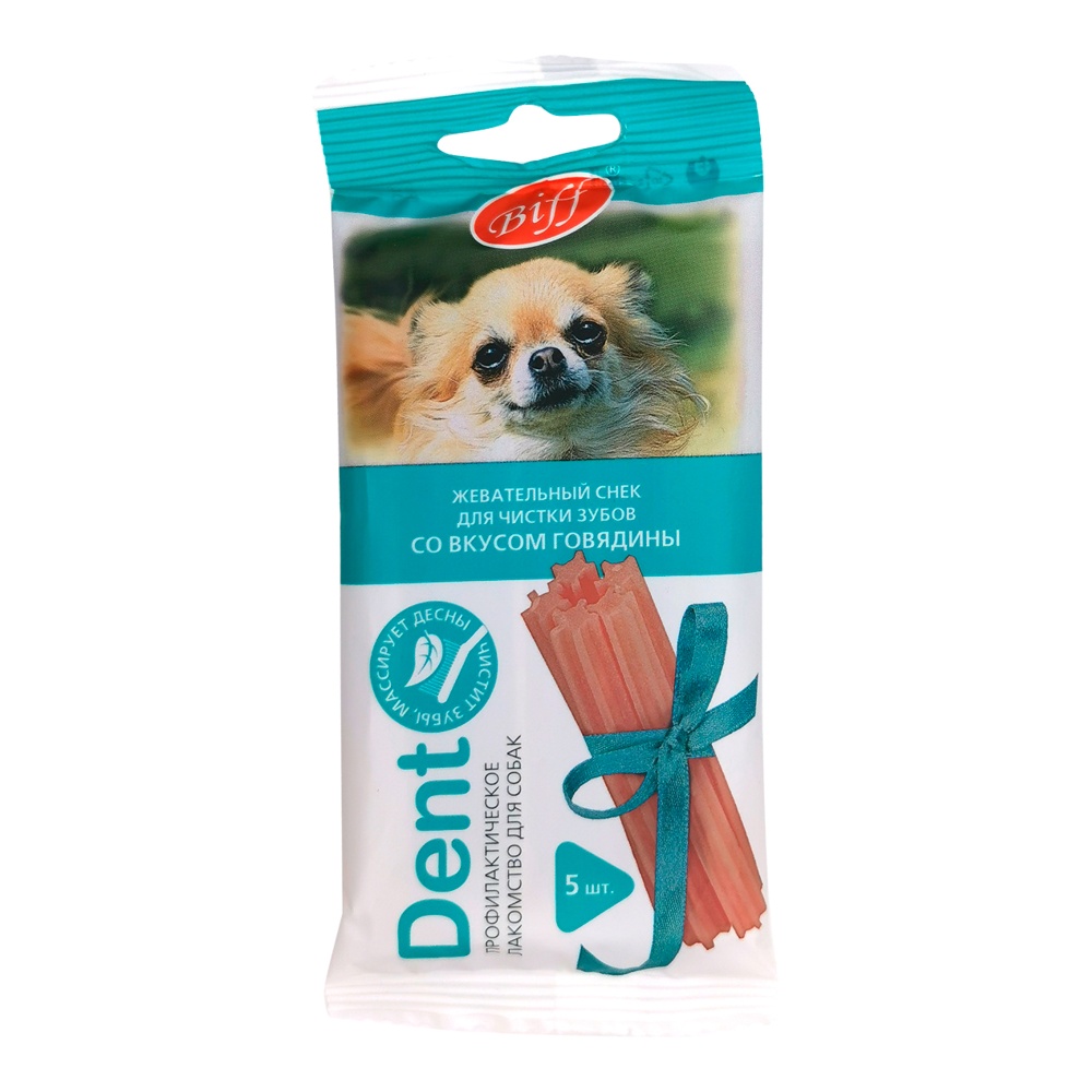 Лакомство для собак Бифф Дент Снек жевательный со вкусом говядины для мелких пород 35г
