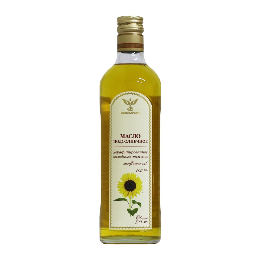 Масло Диал Экспорт подсолнечное не рафинированное 0,5л