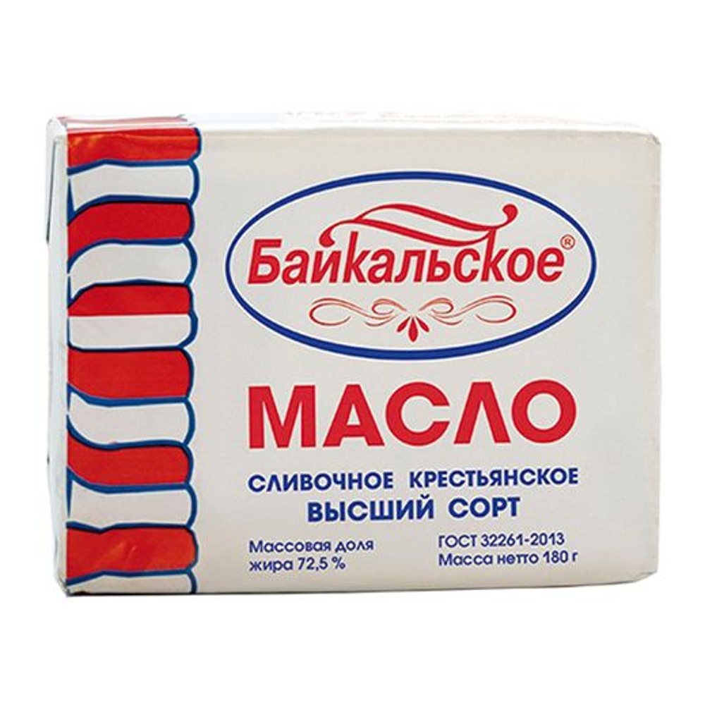 Масло Молочная лавка сливочное Крестьянское в/с 72,5% 180г