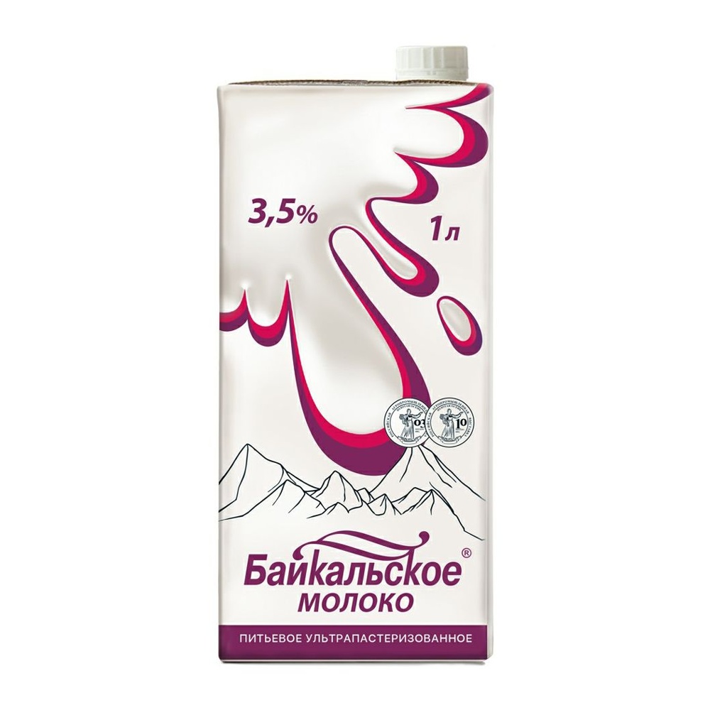 Молоко Байкальское 3,5% 1л т/б с крышкой ультрапастеризованное