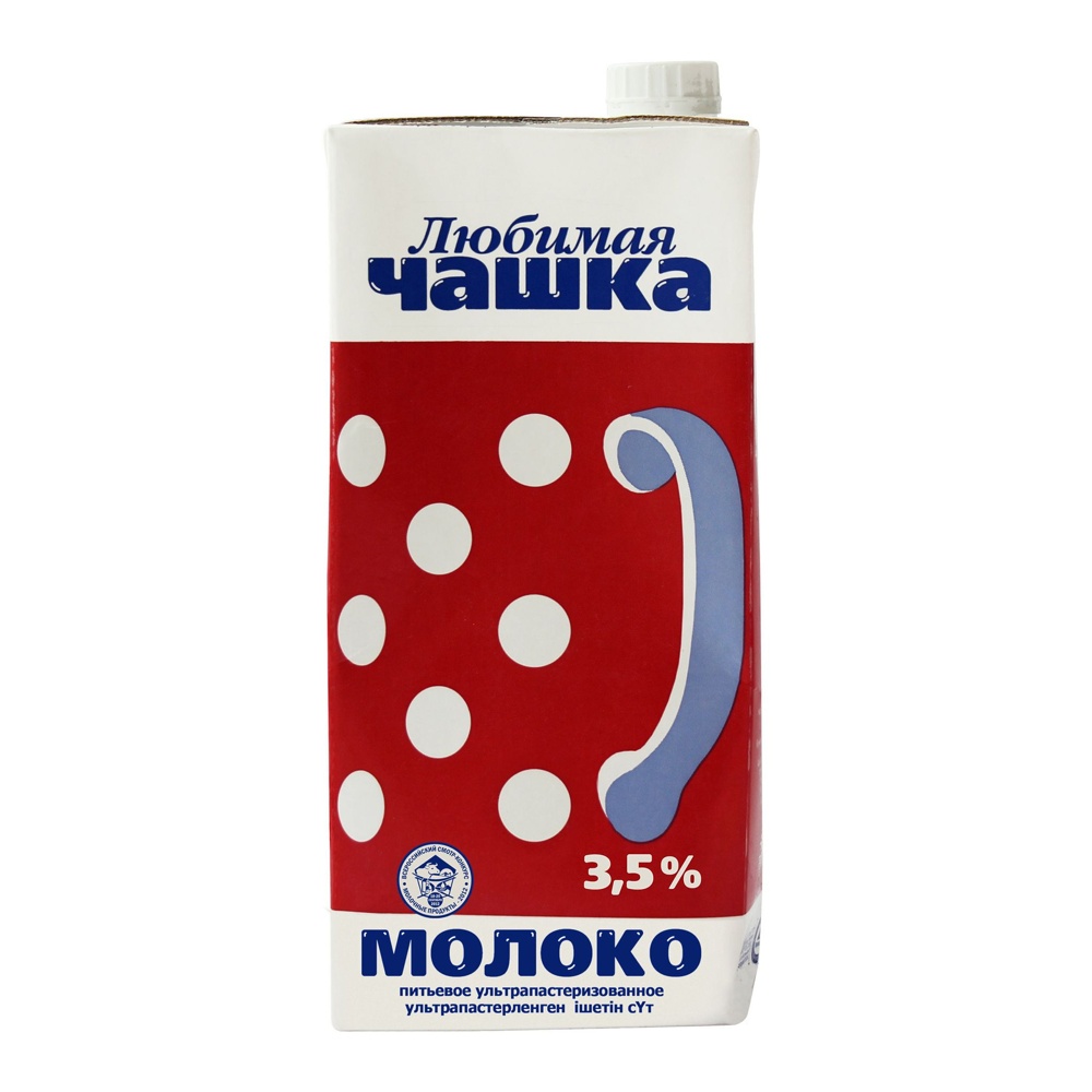 Молоко Любимая Чашка 3,5% 1л т/б с крышкой ультрапастеризованное