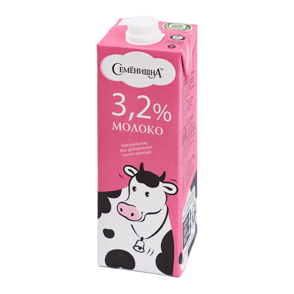 Молоко Семенишна 3,2% 1л т/б