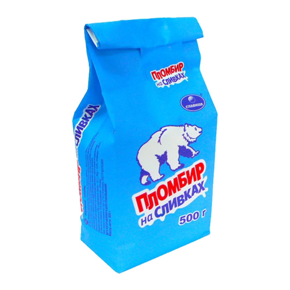 Мороженое Славица Пломбир На сливках 500г бум/уп
