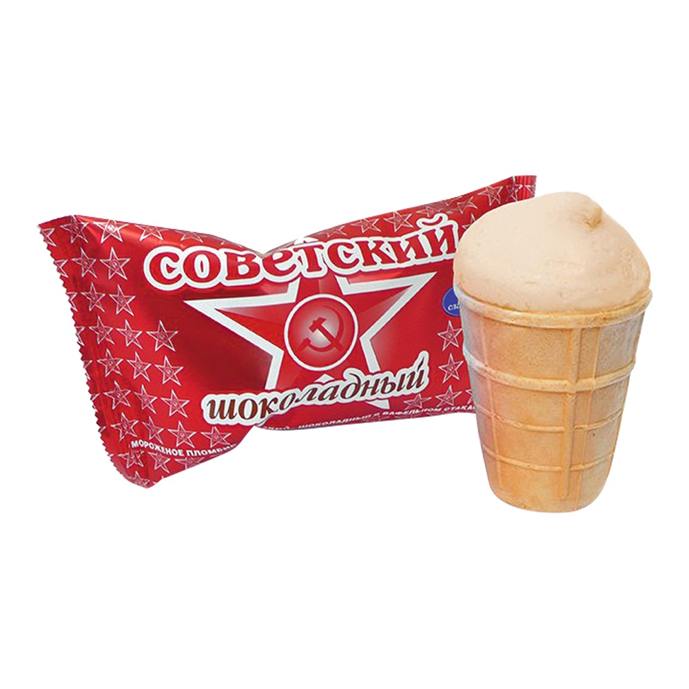Мороженое Славица Пломбир Советский шоколадный 100г стаканчик
