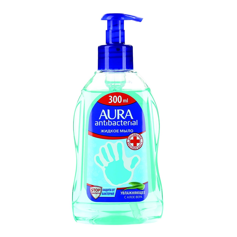 Мыло жидкое Аура Антибактериальное Алоэ 300мл