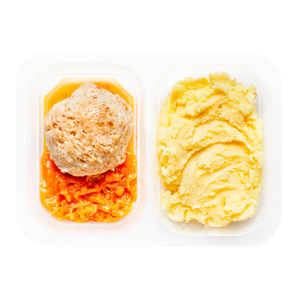 Тефтели с картофельным пюре и соусом 250г