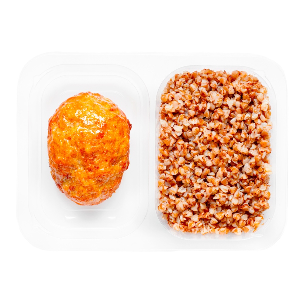 Котлета Домашняя новая с гречневой кашей 250г