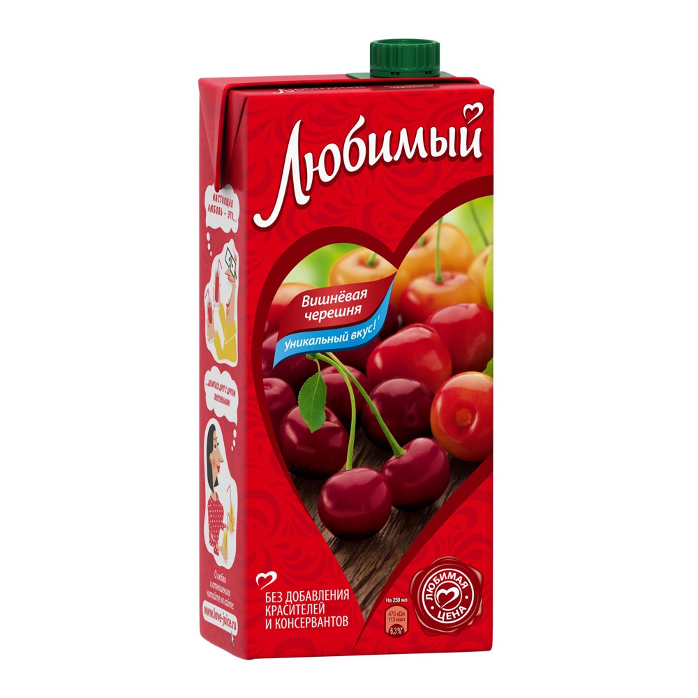 Напиток сокосодержащий Любимый 0,95л Вишневая черешня