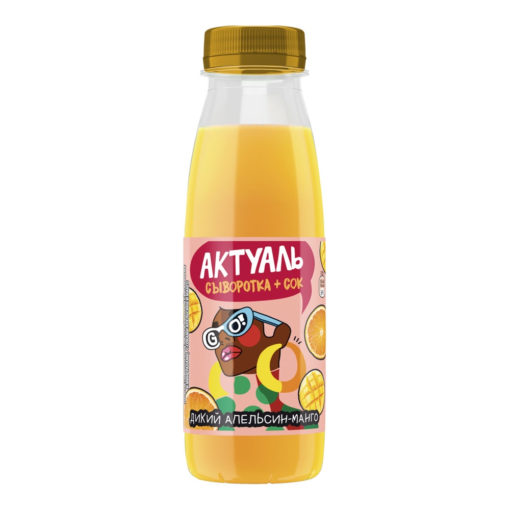 Напиток сывороточный с соком Актуаль витамины+минералы 0% 310г апельсин-манго