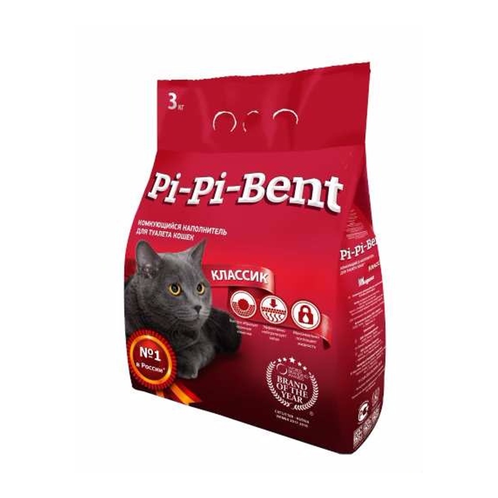Наполнитель для кошачьего туалета Пи-Пи-Бент Классик комкующийся 3кг пакет