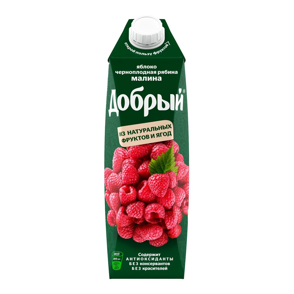 Нектар Добрый 1л Яблоко-Черноплодная рябина-Малина-Экстракт ромашки-Витамины