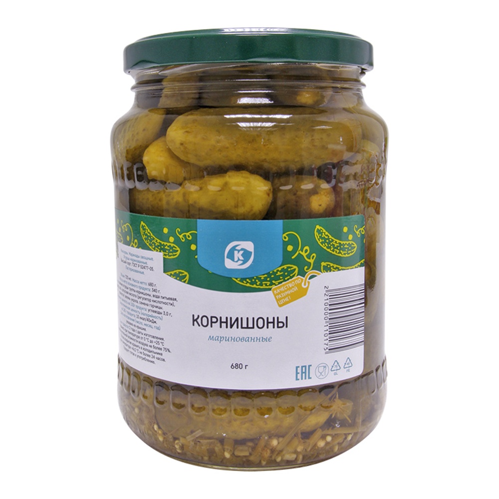 Огурцы Командор корнишоны маринованные 680г