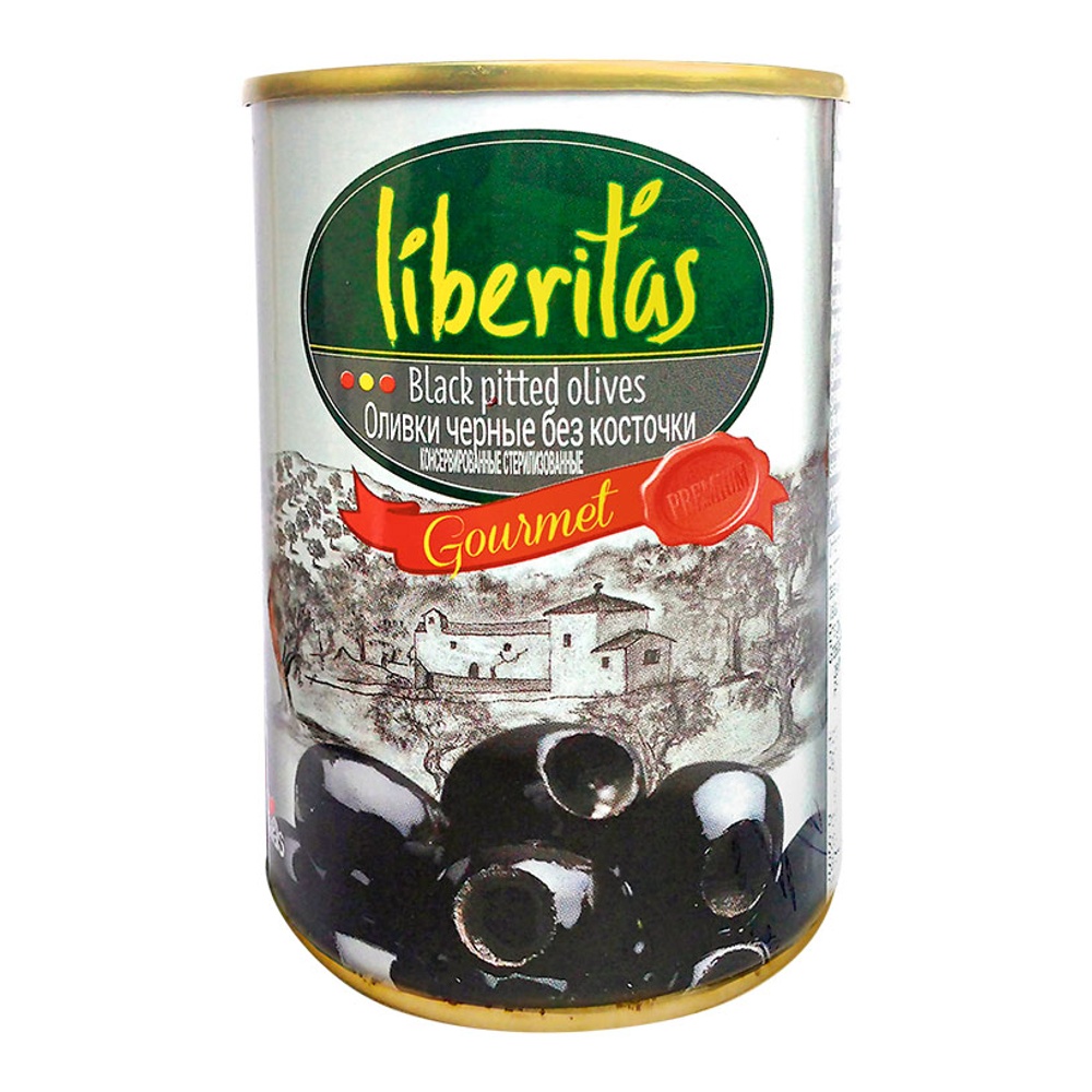 Оливки Либеритас черные без косточки 280г