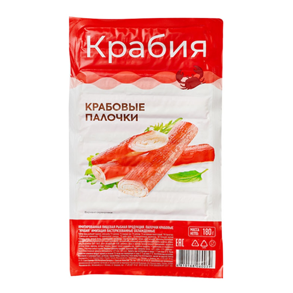 Палочки крабовые Крабия с/м 200г; 30
