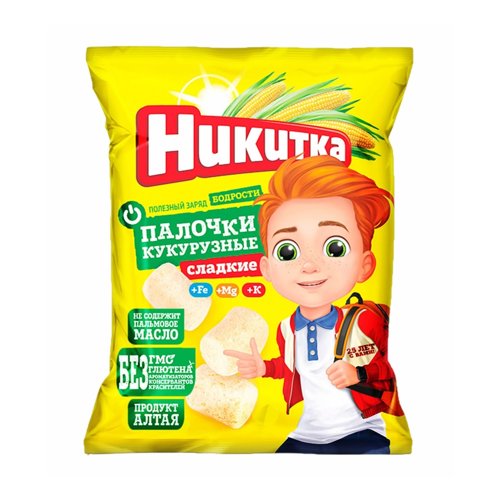 Палочки кукурузные Никитка 55г