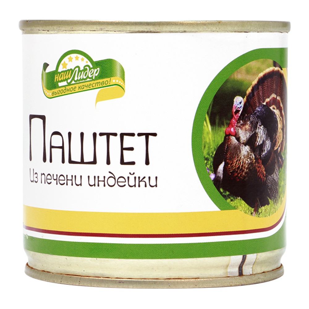Паштет Наш Лидер Нежный со вкусом печени индейки 240г ж/б
