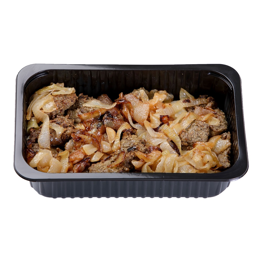 Печень говяжья жареная с луком 100г Командор