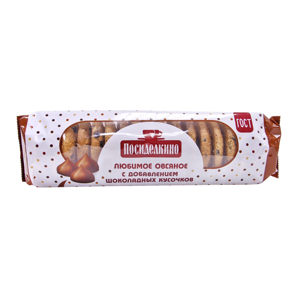 Печенье Посиделкино Овсяное с кусочками шоколада 310г