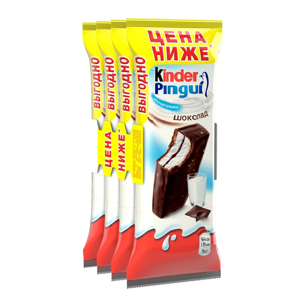 Пирожное с молочной начинкой Киндер Пингви шоколад 29,3% 30г*4
