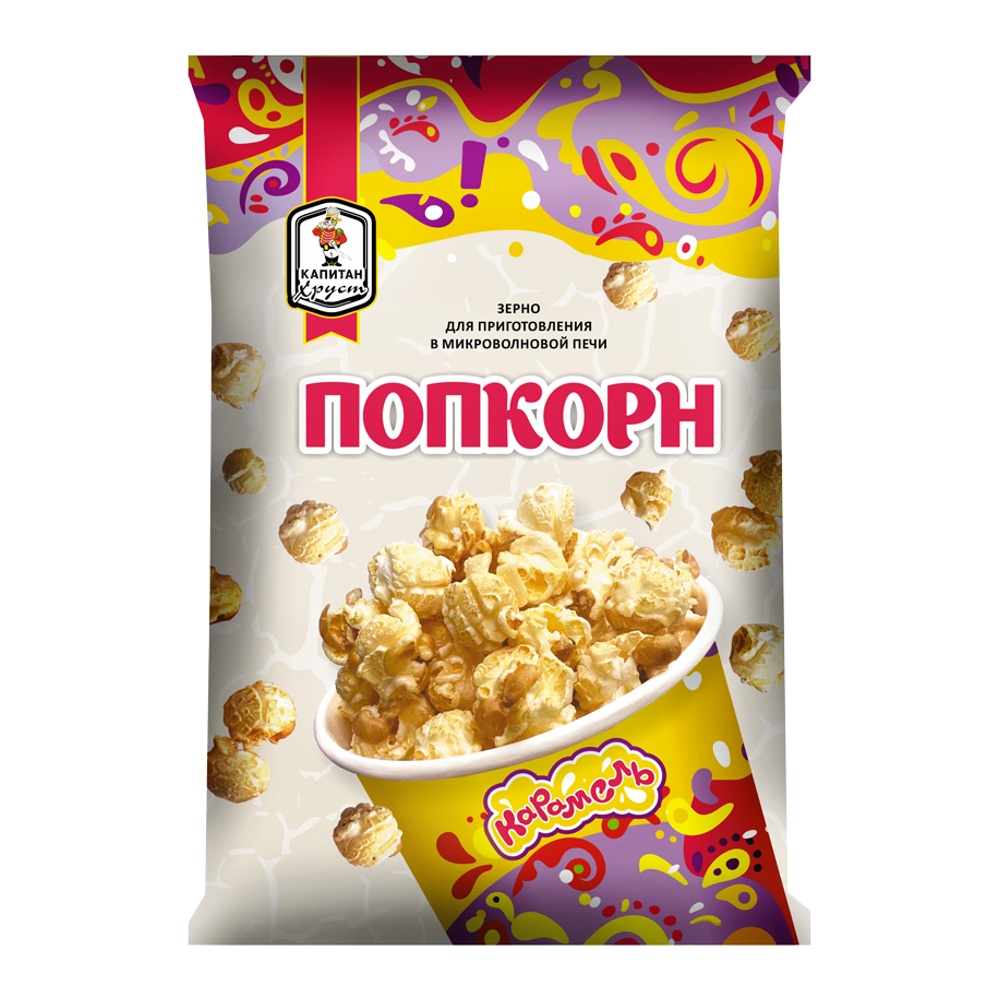 Попкорн Капитан Хруст для СВЧ со вкусом карамели 90г