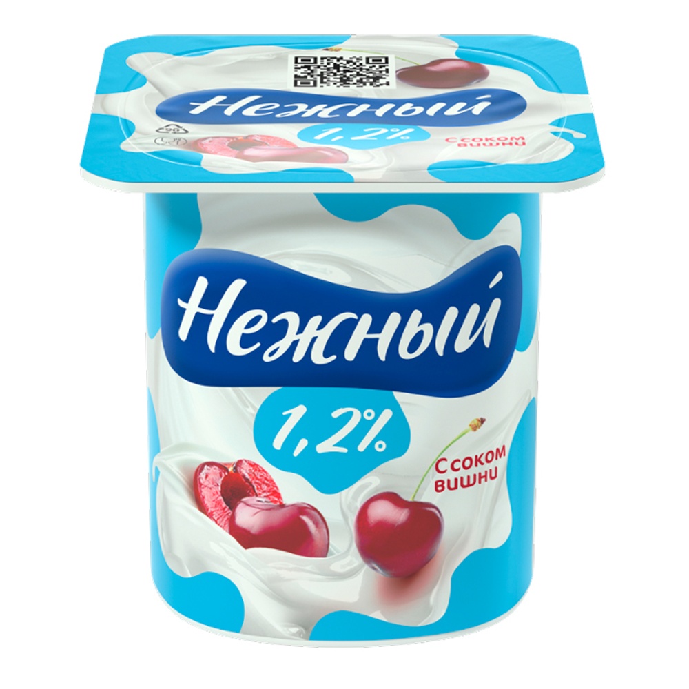 Продукт йогуртный Кампина Нежный с соком 1,2% 100г вишня
