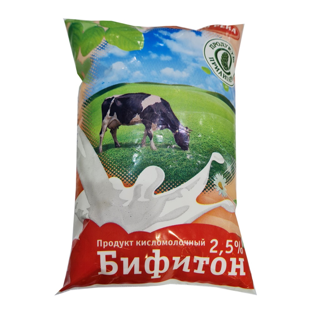 Продукт кисломолочный Молочная река Бифитон 2,5% 900г п/п