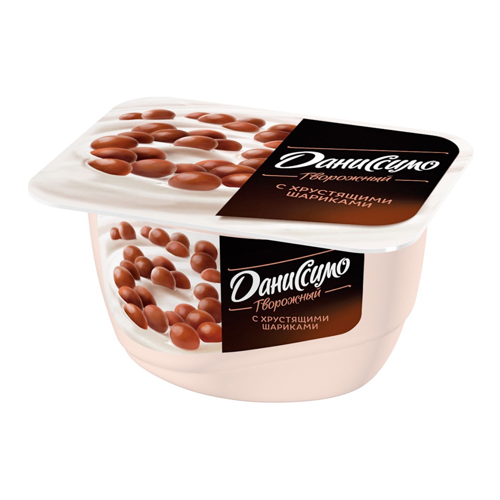 Продукт творожный Даниссимо с хрустящими шариками 7,3% 130г натуральный