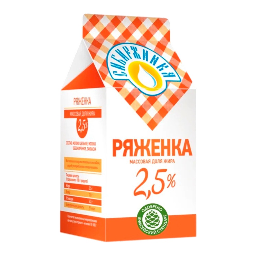 Ряженка Сибиржинка термостатная 2,5% 0,5л т/р