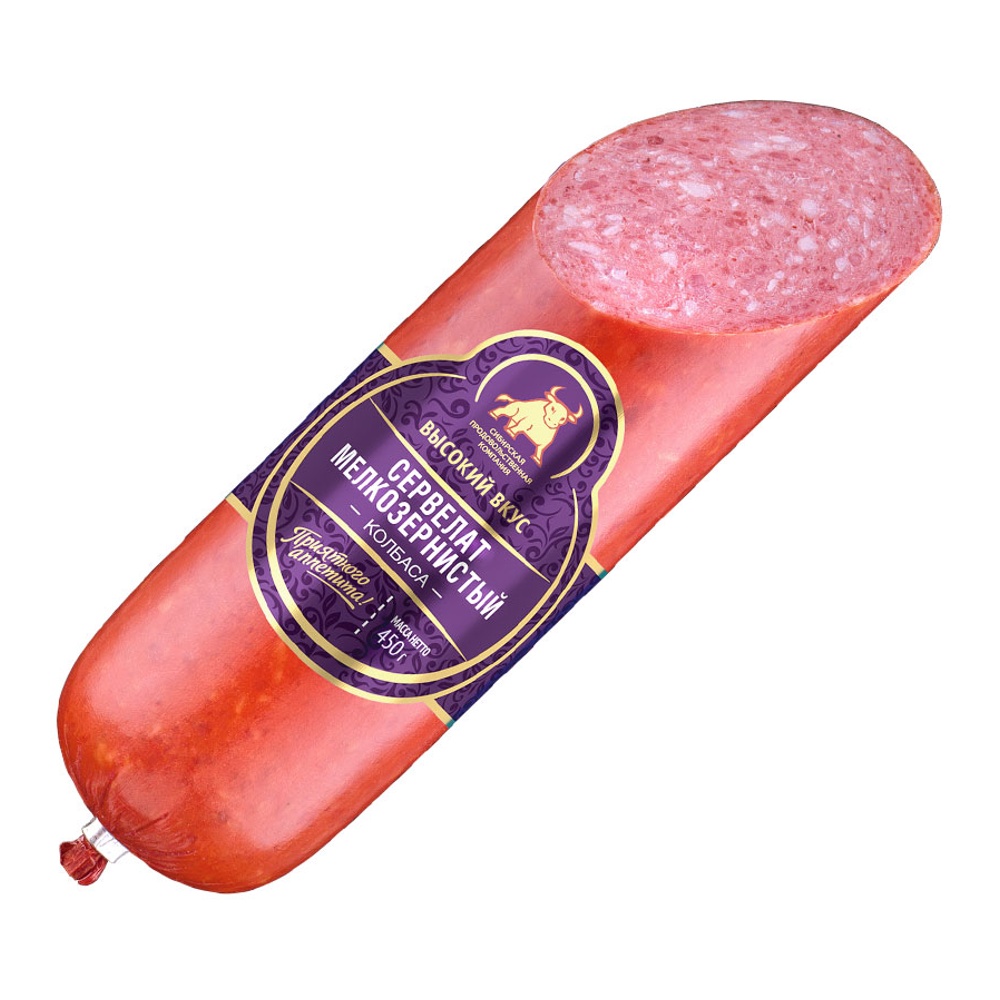 Сервелат Высокий вкус Мелкозернистый в/к 450г