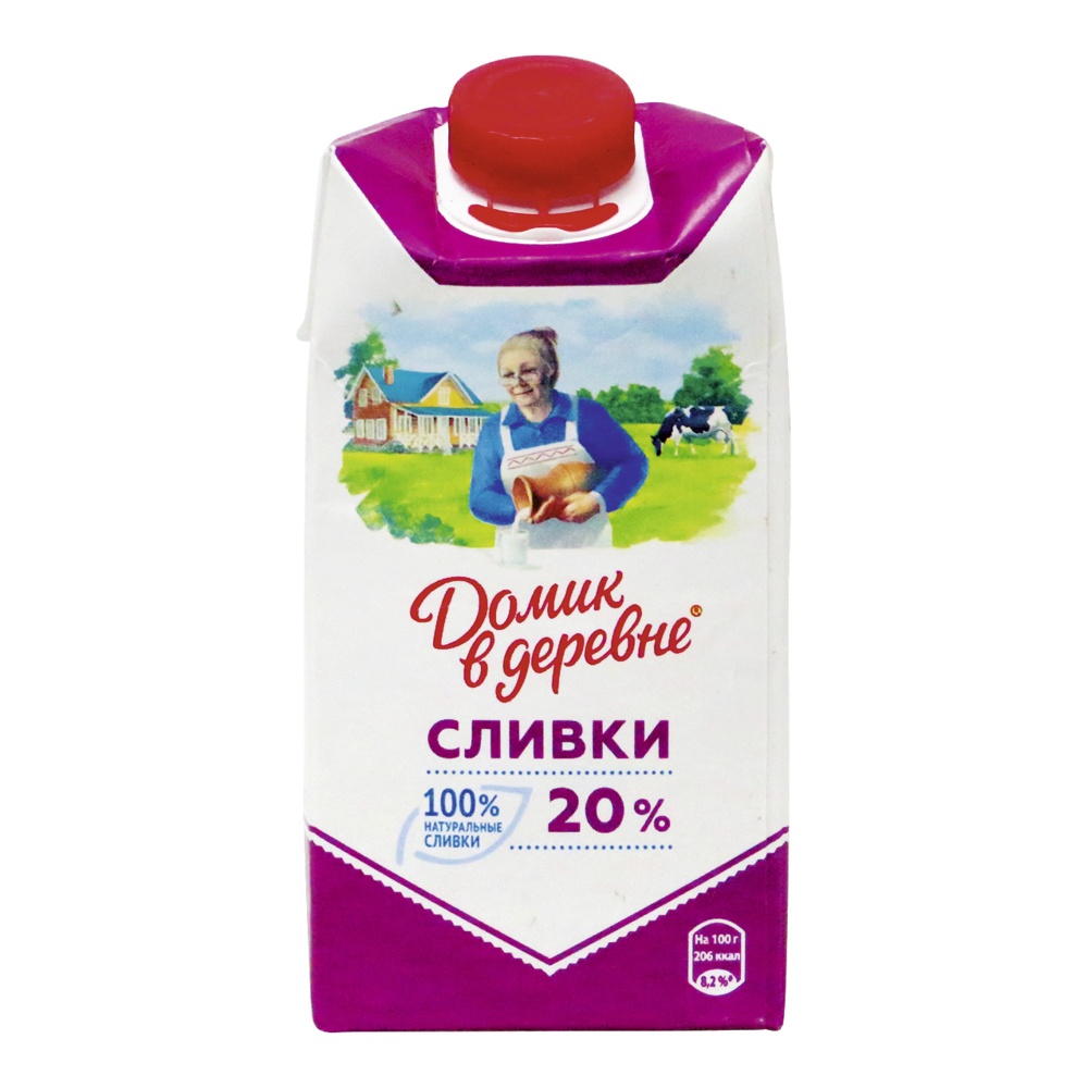Сливки питьевые Домик в деревне 20% 480г