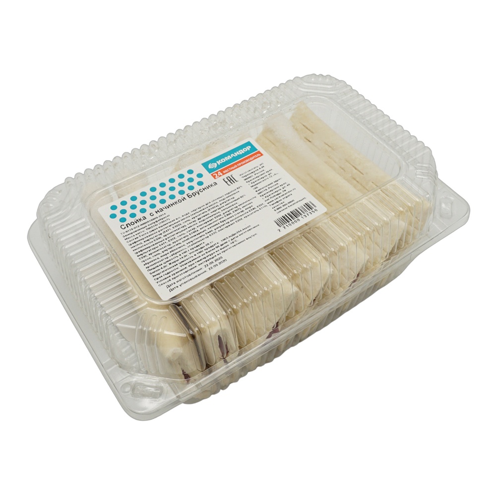 Слойка с начинкой Брусника п/ф с/м 7*100г контейнер Командор