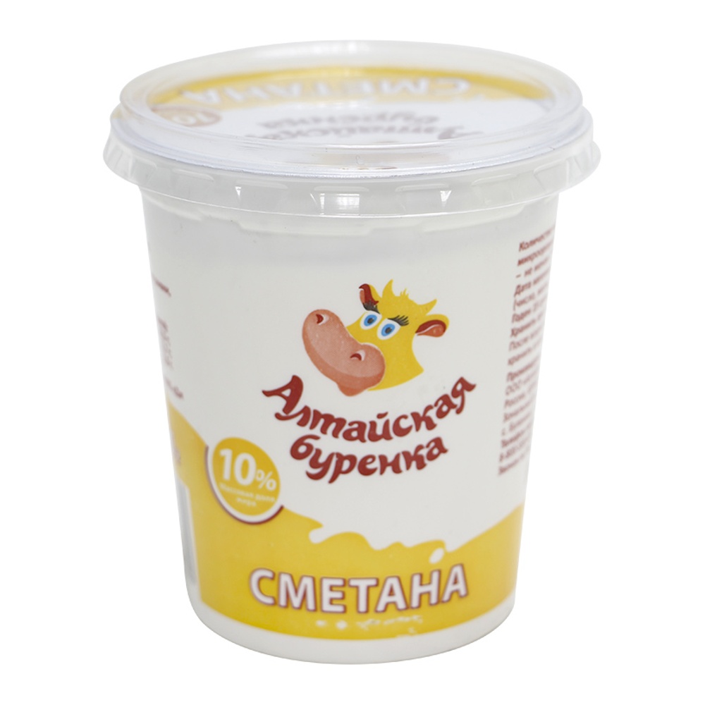 Сметана Алтайская Буренка 10% 350г пл/ст