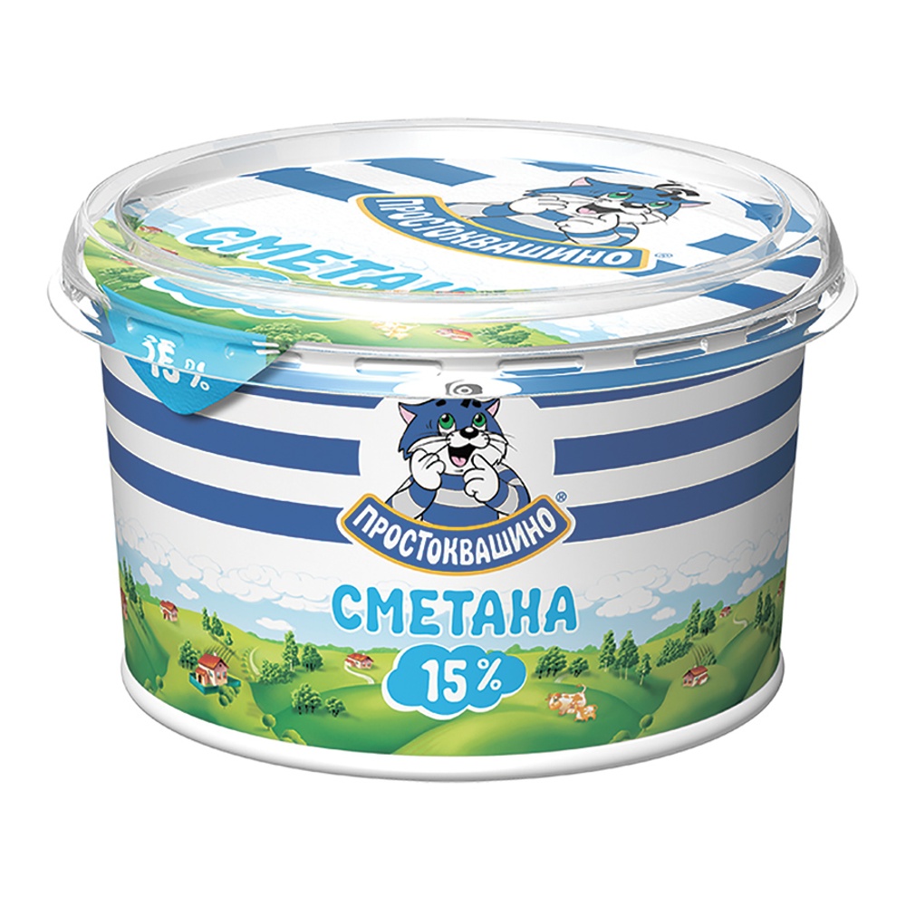 Сметана Простоквашино 15% 180г