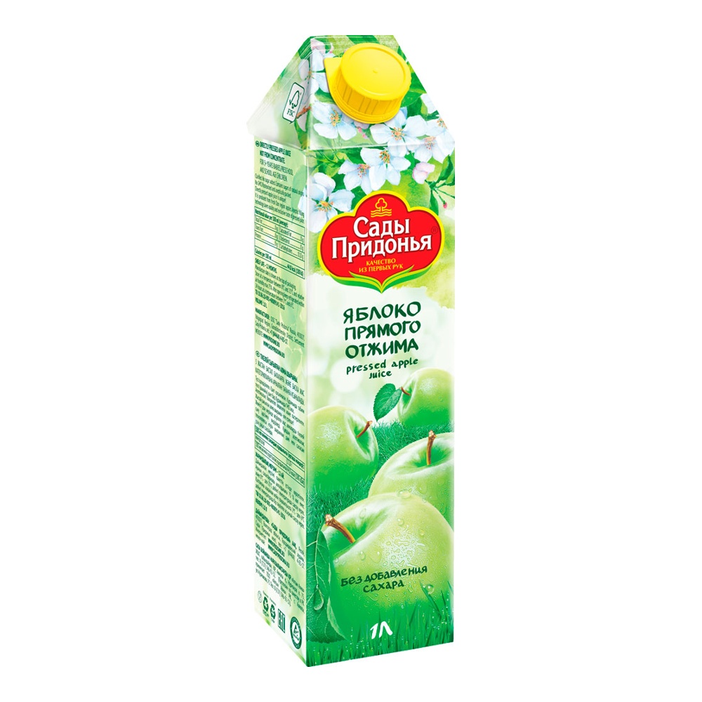 Сок Сады Придонья 1л Яблочный прямого отжима