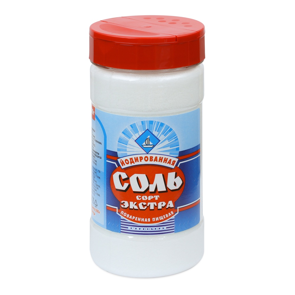 Соль Экстра поваренная пищевая выварочная йодированная 500г шейкер