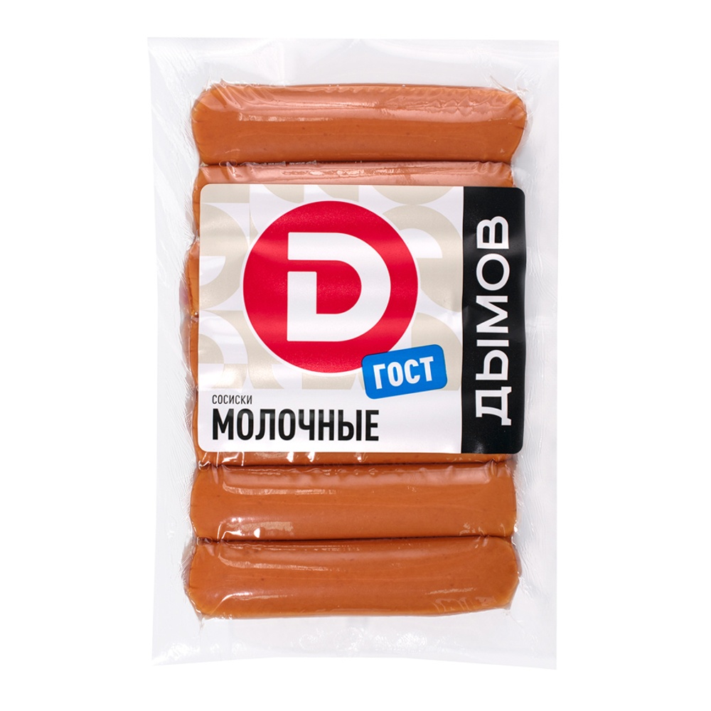 Сосиски Дымов Молочные ГОСТ в вискофане 300г в/у